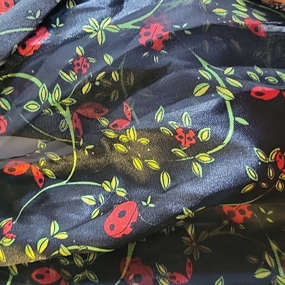 Floral Black and Red Women's Scarf - Picture 2 of 5